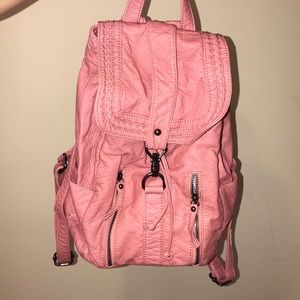 Soft faux leather backpack pinkish